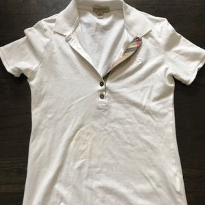 Burberry Brit Women’s White Polo, Size Small